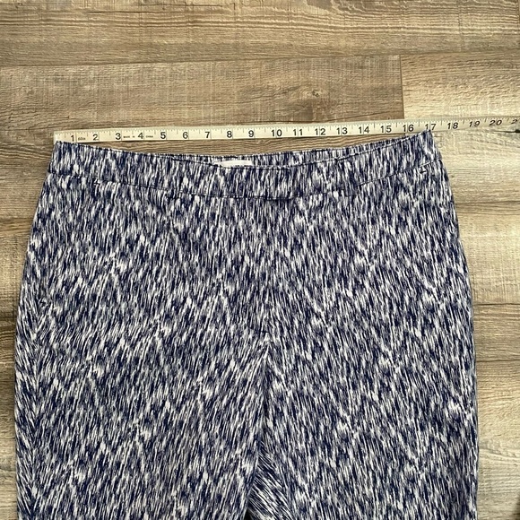 Soft Surroundings Womens 12 Blue Printed Casual Flat Front Straight Leg Pants - Picture 7 of 10